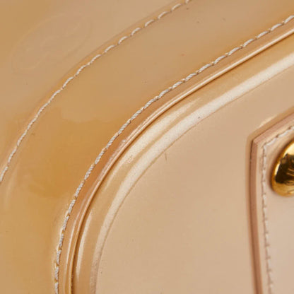 Louis Vuitton Monogram Vernis Alma Pm Handbag M91751 Beige Poodle Patent Leather