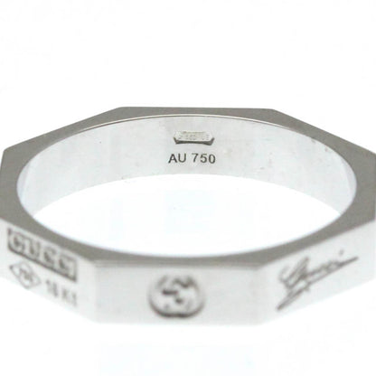 Gucci Octagonal Ring White Gold (18K) Fashion No Stone Band Ring Silver