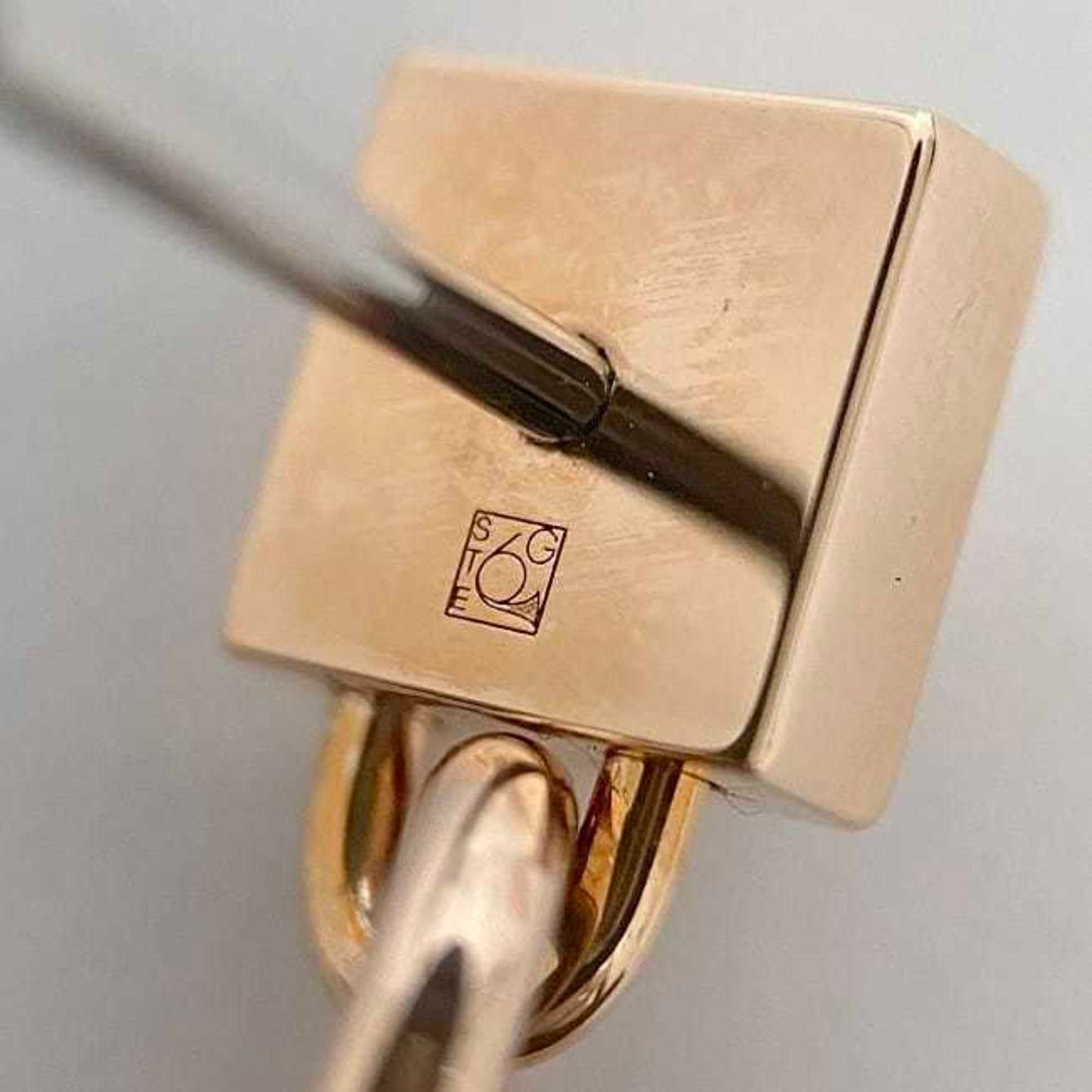 Hermes Earrings As Doucour F-22435 Pink Gold Light Blue Ace Of Hearts Heart Gp Leather Swift