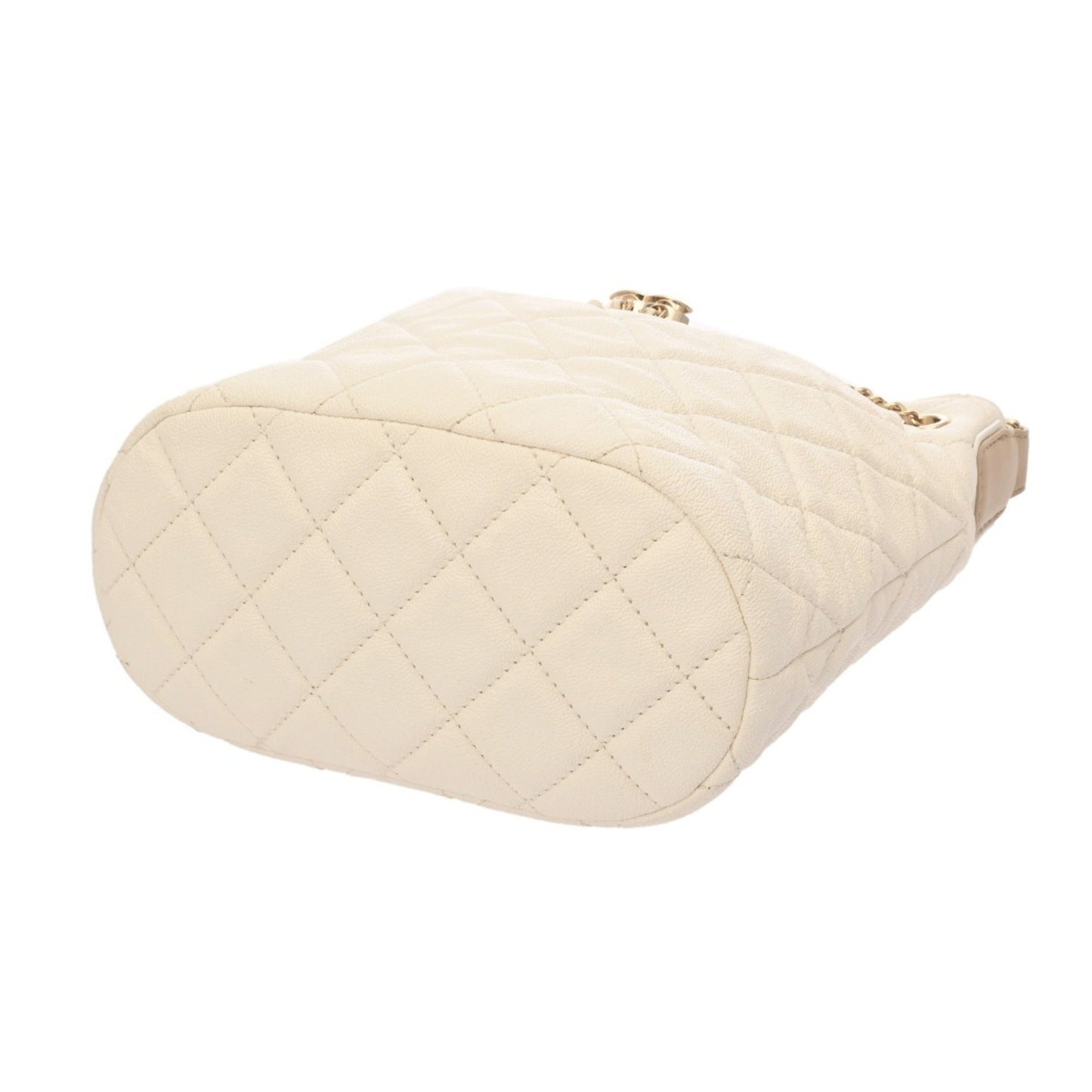 Chanel Matelasse White Women'S Soft Caviar Leather Shoulder Bag