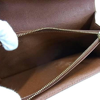 Louis Vuitton Monogram Pochette Porte Monnaie Credit Wallet M61725 Brown Leather Bifold Long