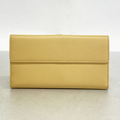 Chanel Coco Button Leather Long Wallet Beige