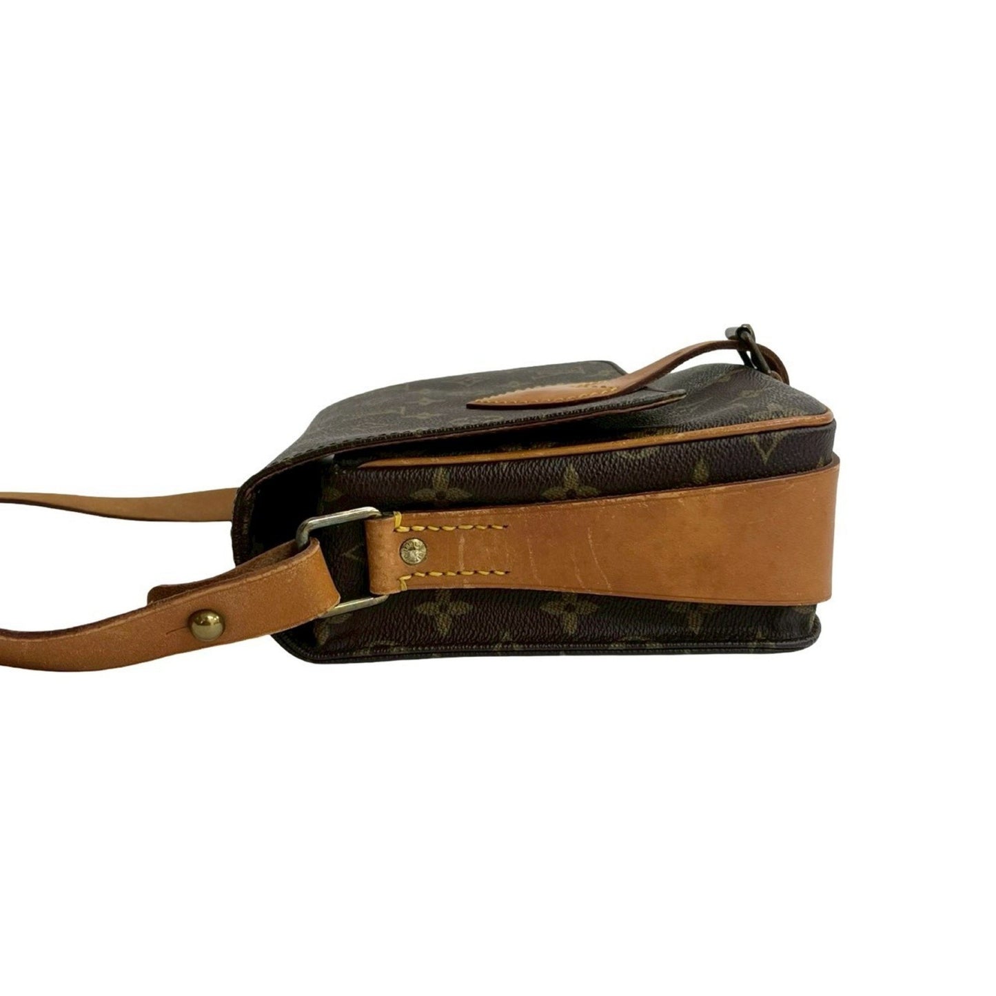 Louis Vuitton Vintage Saint-Cloud Monogram Leather Shoulder Bag/Pochette/Sacoche Brown 36278