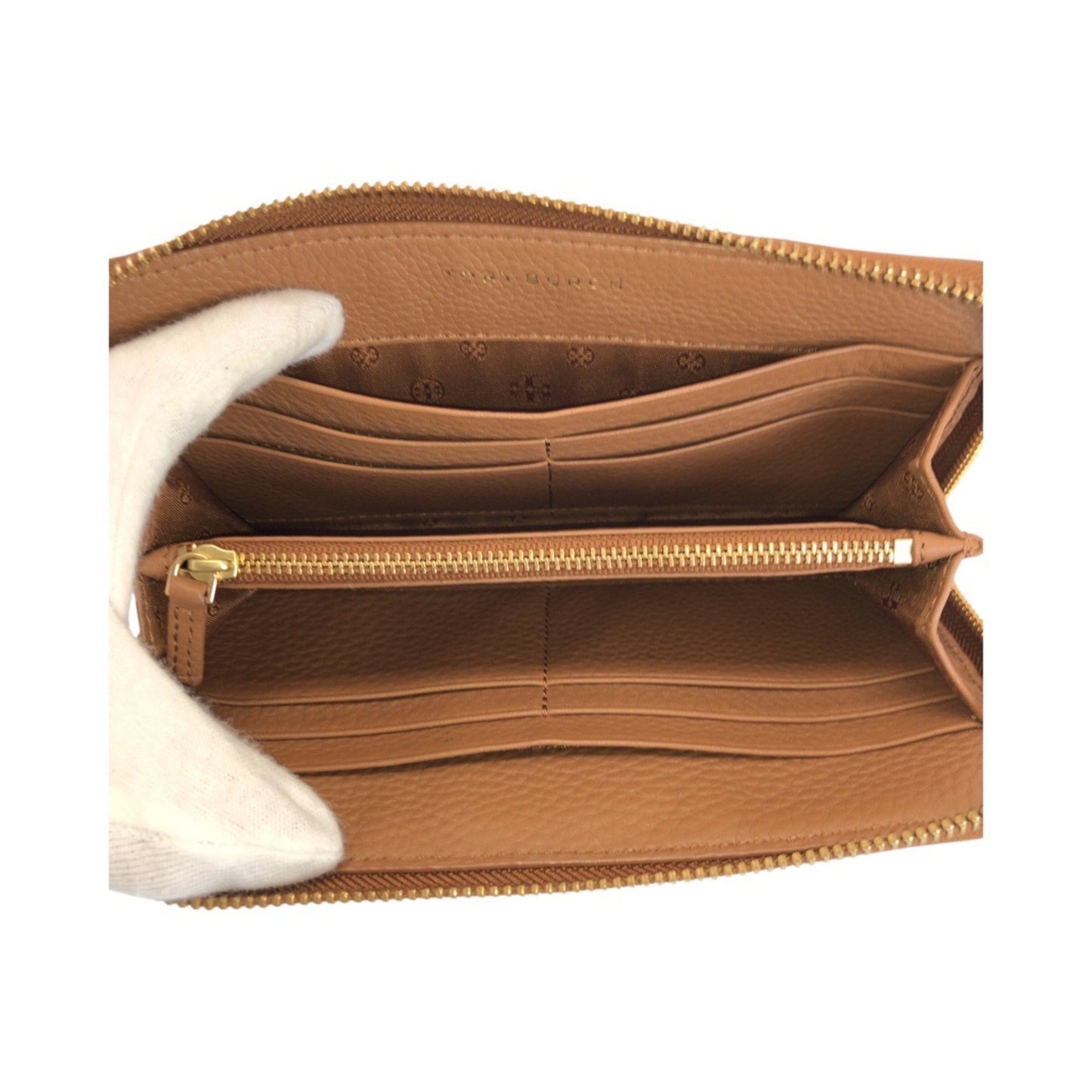 Tory Burch Britain Brown Leather Long Wallet