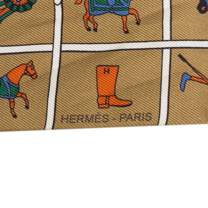 Hermes Herms Twilly Horse Blanket Scarf/Muffler In Brown