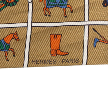 Hermes Herms Twilly Horse Blanket Scarf/Muffler In Brown