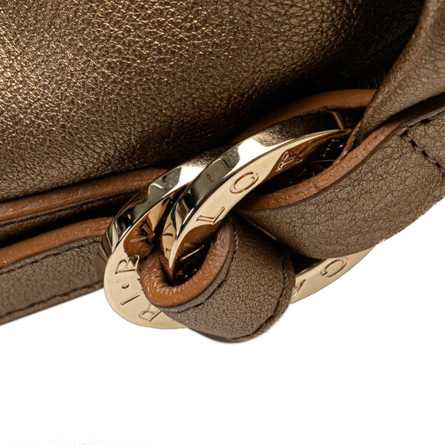 Bvlgari Chandra Crossbody Shoulder Bag In Gold Leather