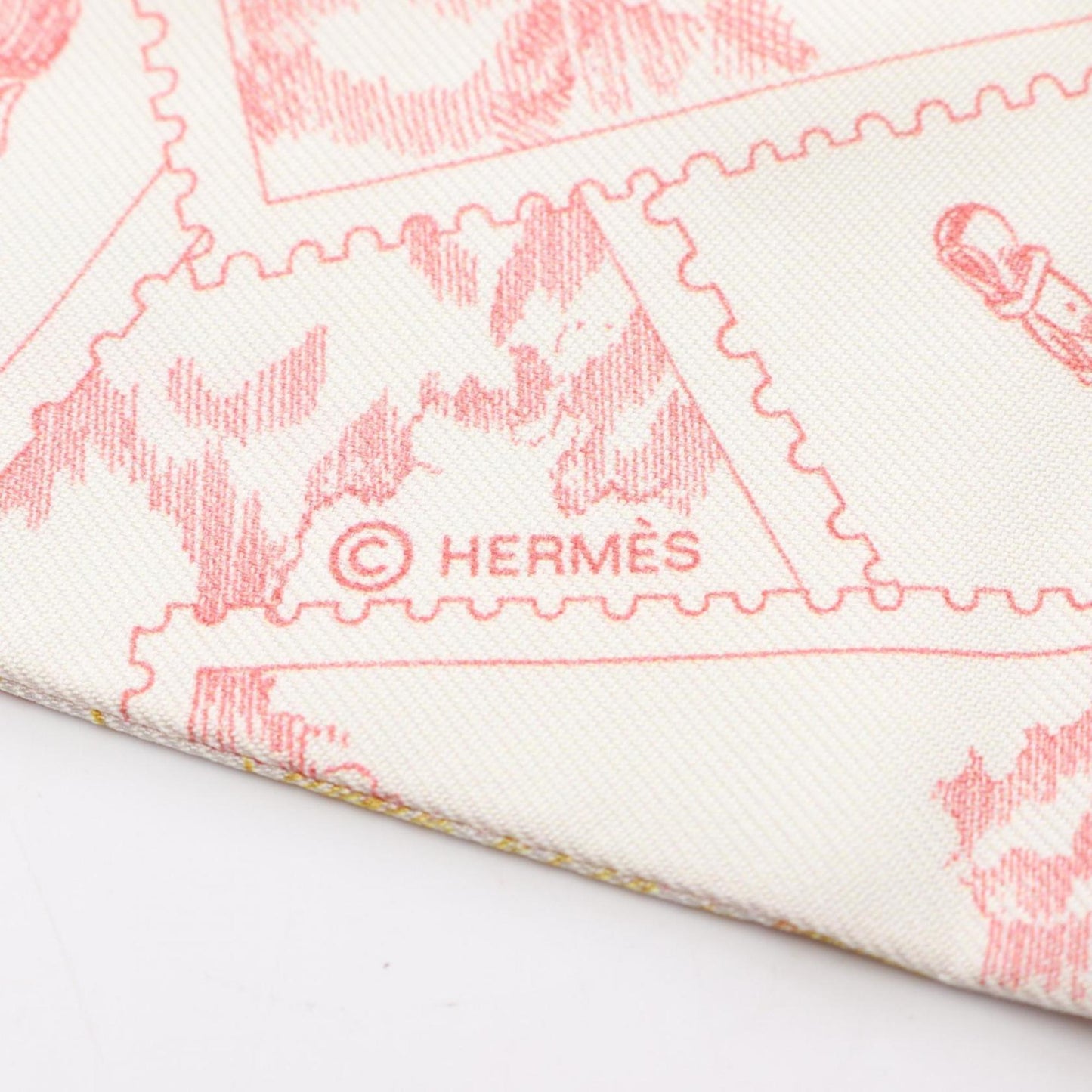 Hermes Herms Twilly "Le Philateliste Du Faubourg" Silk Scarf For Women