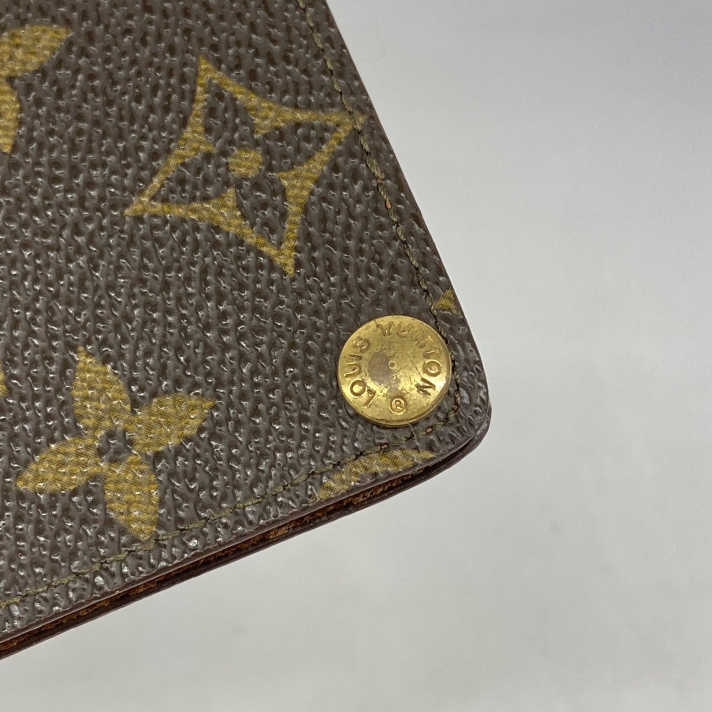Louis Vuitton Monogram Porte Carte Credit Pression Business Card Case M60937 Brown