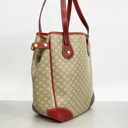 Celine Handbag Macadam Beige Red