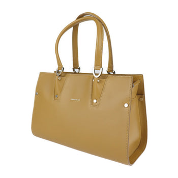 Longchamp Tote Bag S Paris Premier Handbag Calfskin Leather Camel