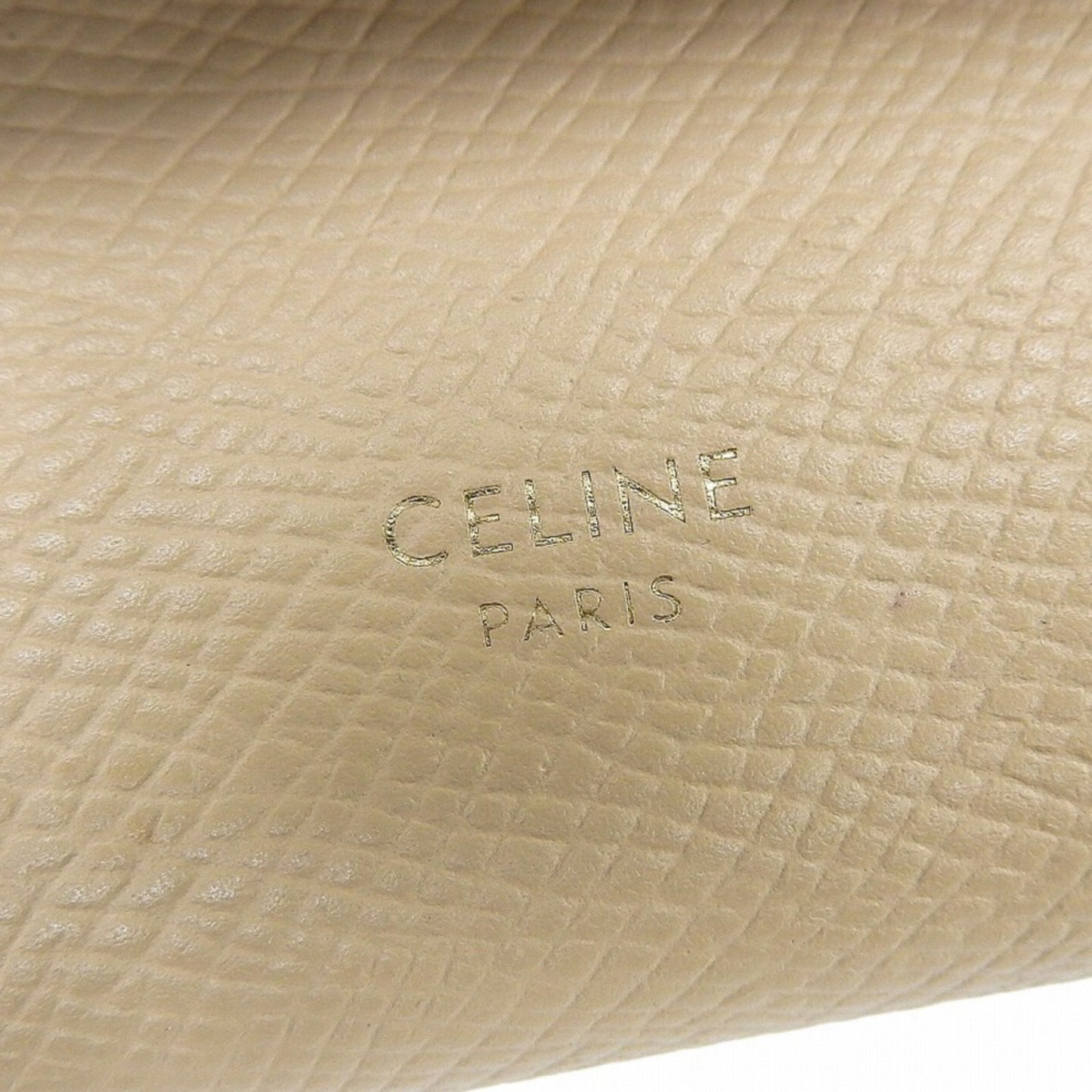 Celine Trifold Wallet 10B573Bel Wallet Leather Beige