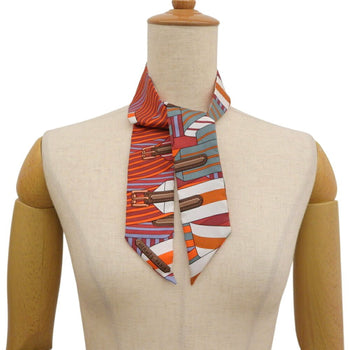 Hermes Herms Twilly Belt Motif Scarf/Muffler In Multicolor Silk