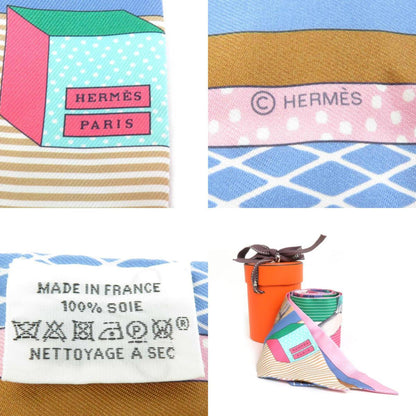 Hermes Scarf Muffler Twilly Silk Blue/Multicolor