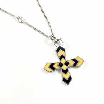 Gucci Gucci Cross Gg Necklace In Sterling Silver