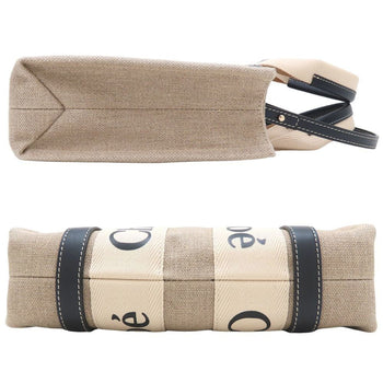 Chlo Chloe Woody Small Tote (Chc22As397I2691J) Handbag In Linen And Calfskin