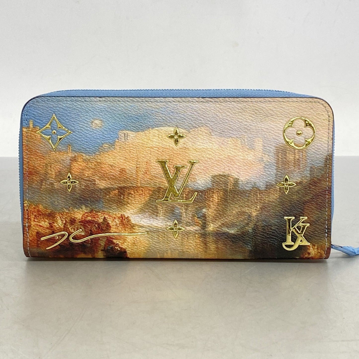 Louis Vuitton Monogram Certy Zippy Wallet M64604 Light Blue/Beige