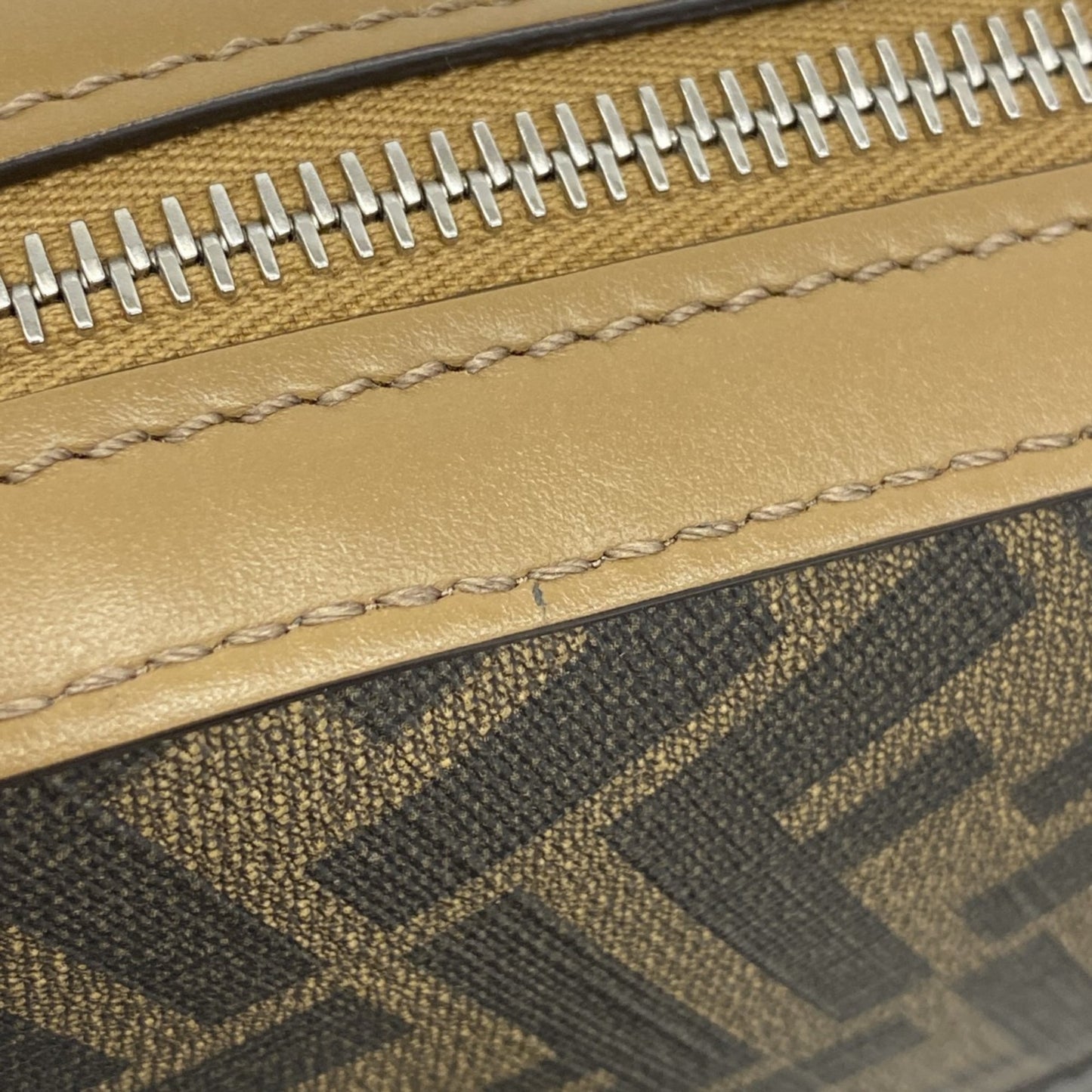 Fendi Zucca Diagonal Shoulder Bag In Brown