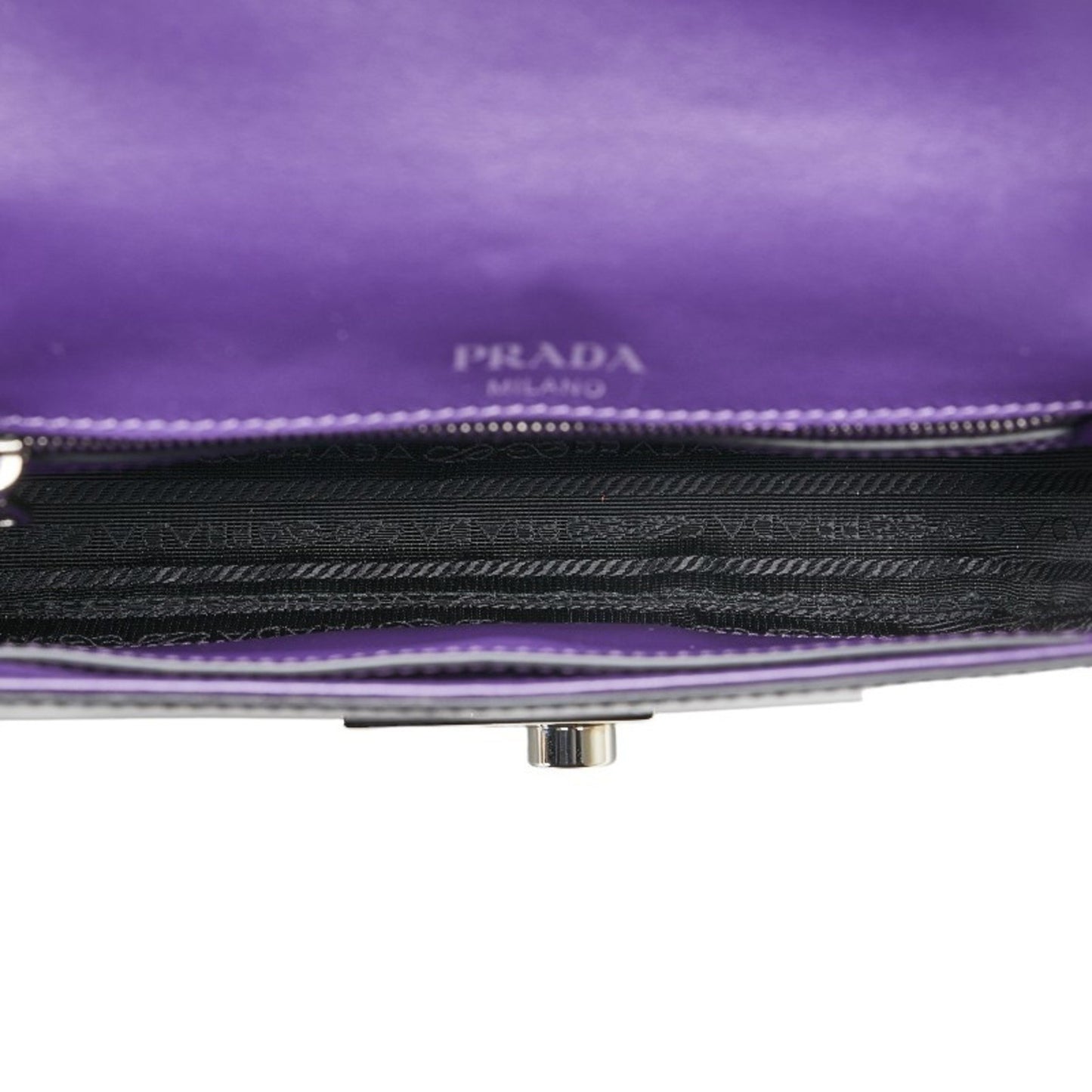 Prada Saffiano Chain Crossbody Shoulder Bag 1Bd147 Purple Enamel