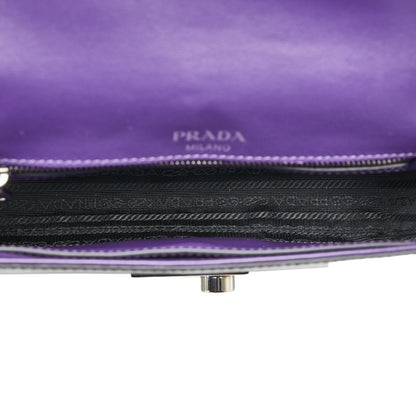 Prada Saffiano Chain Crossbody Shoulder Bag 1Bd147 Purple Enamel