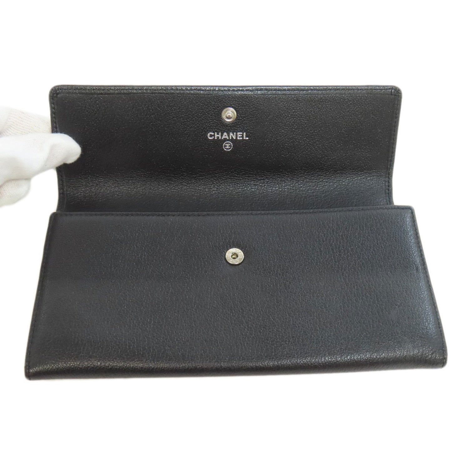 Chanel Camellia Coco Mark Long Wallet Calfskin