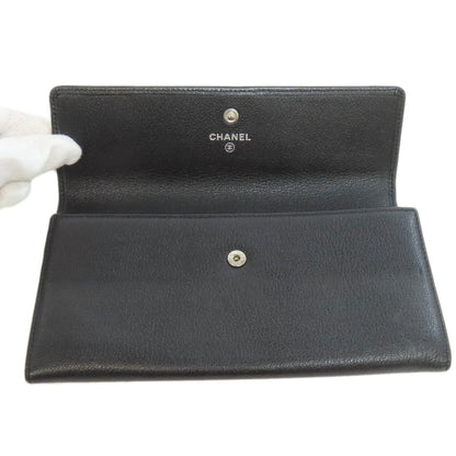 Chanel Camellia Coco Mark Long Wallet Calfskin