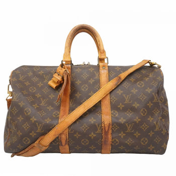Louis Vuitton Monogram Keepall Bandouliere 45 Boston Bag M41418 Brown