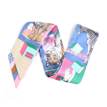 Hermes Scarf Muffler Twilly Silk Blue/Multicolor