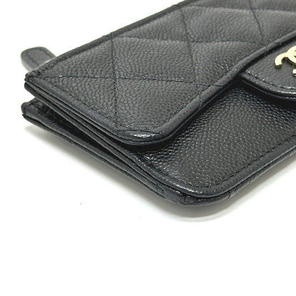 Chanel Ap2570 Coco Mark Matelasse Classic Zip Business Card Holder/Card Case Wallet/Coin Caviar Skin