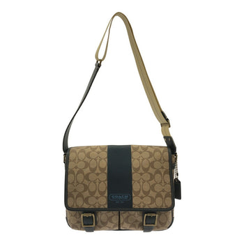Coach K1073-F70077 Heritage Stripe Shoulder Bag Navy Signature