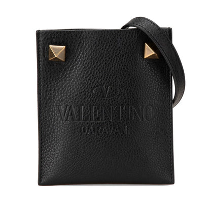 Studded Shoulder Bag In Black Leather