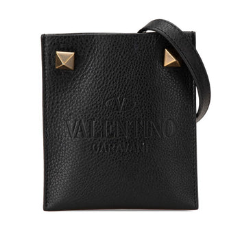 Studded Shoulder Bag In Black Leather