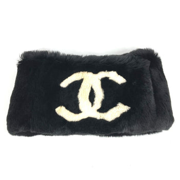 Chanel Two-Tone Cc Logo Coco Mark Tippet Accessory Fur Scarf