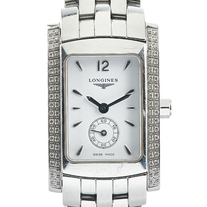 Longines Dolcevita Diamond Bezel Watch L5.155.0 Quartz White Dial Stainless Steel