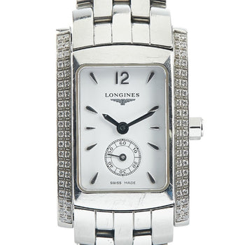 Longines Dolcevita Diamond Bezel Watch L5.155.0 Quartz White Dial Stainless Steel