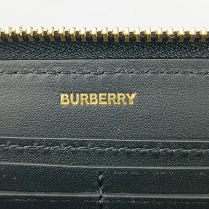 Burberry Burberry Long Wallet Zip Tb Monogram 8011601 Black Embossed Leather