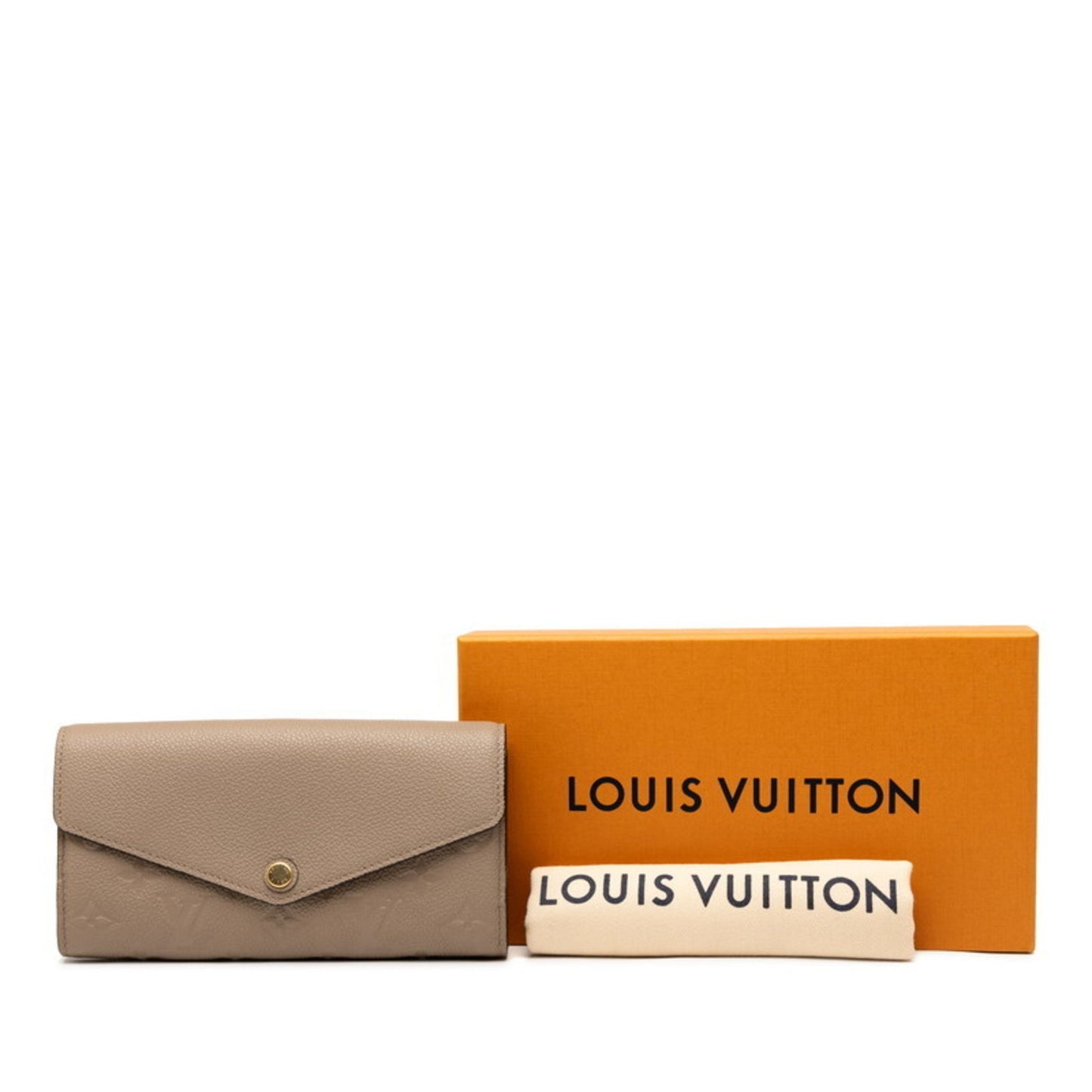 Louis Vuitton Monogram Empreinte Portefeuille Sarah Long Wallet M68708 Tourterelle Beige Leather
