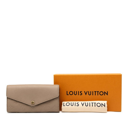 Louis Vuitton Monogram Empreinte Portefeuille Sarah Long Wallet M68708 Tourterelle Beige Leather