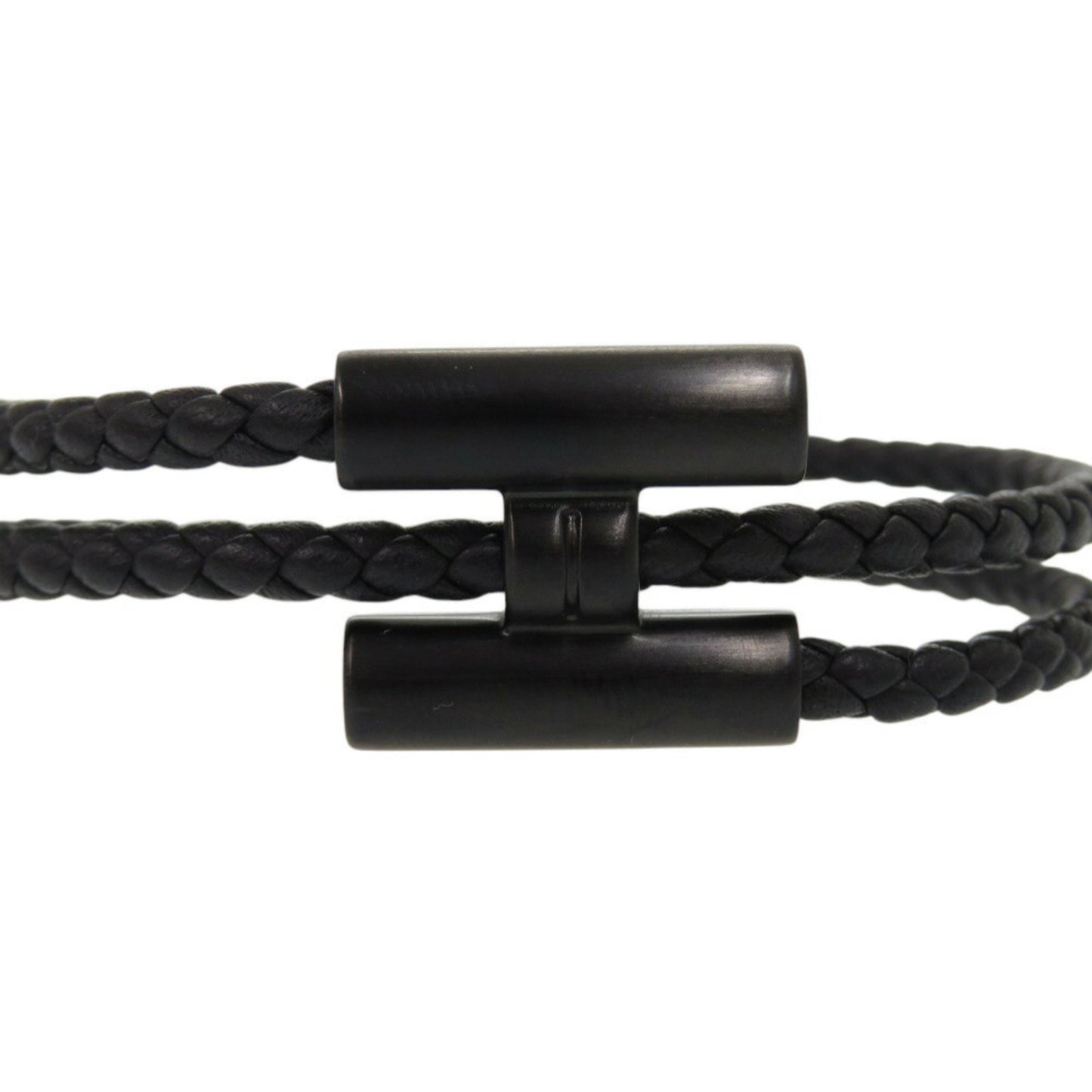 Unused Herms Tourni Tresse Swift So Black T4 Size Black Bracelet 0408Hermes