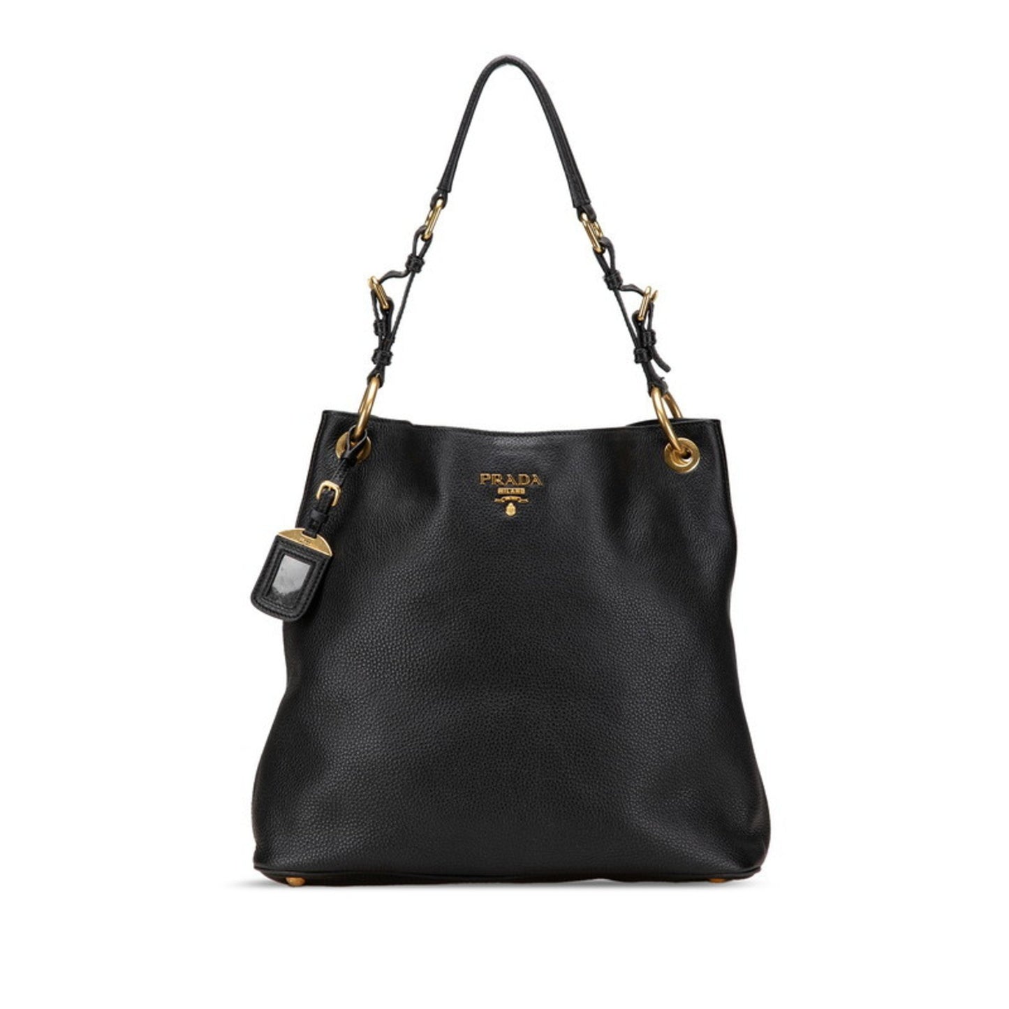 Prada One-Shoulder Bag Br4892 Black Calf Leather