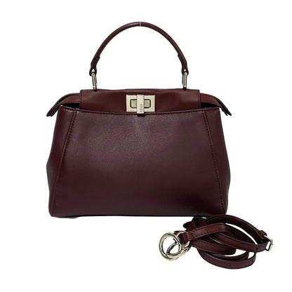 Fendi Peekaboo Mini Leather Turnlock 2-Way Handbag/Shoulder Bag
