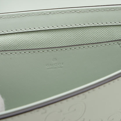Gucci Gg Leather Super Mini Shoulder Bag Green 772794 Bp
