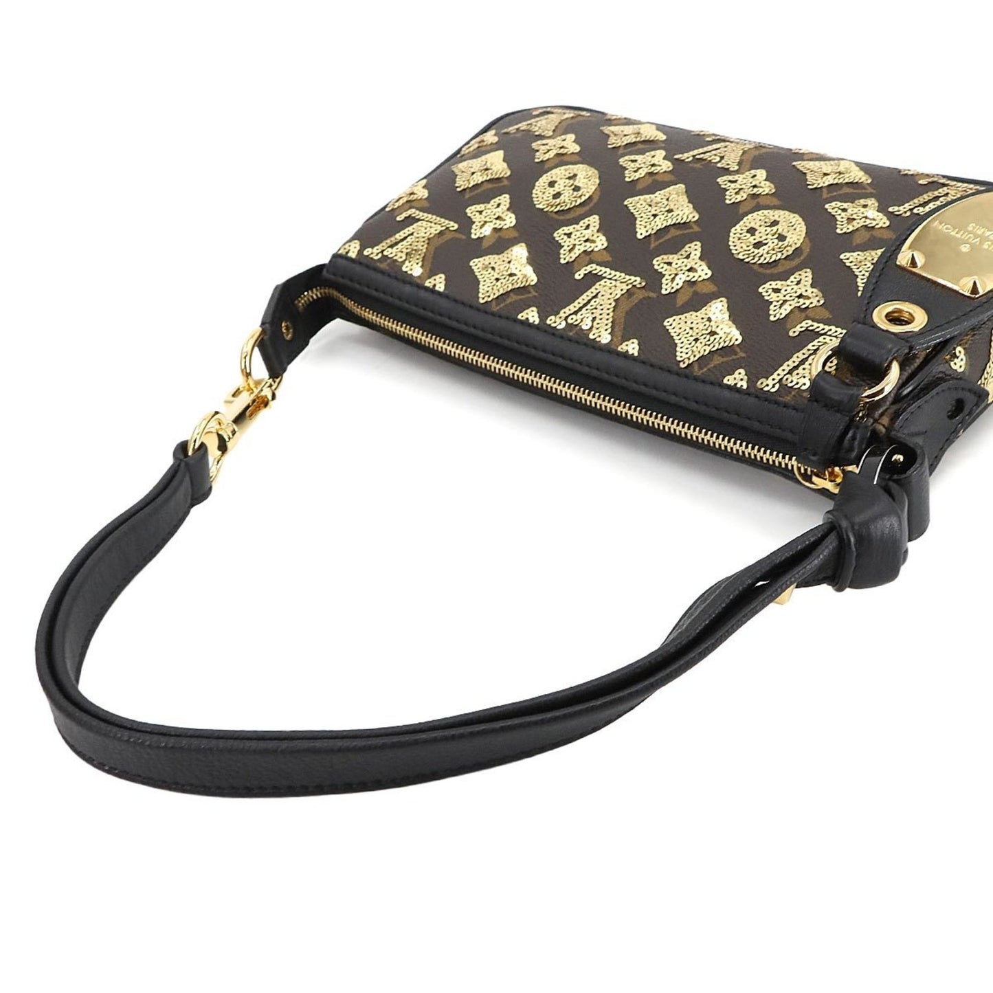Louis Vuitton Monogram Eclipse Pochette Accessoires Handbag In Brown With Sequins