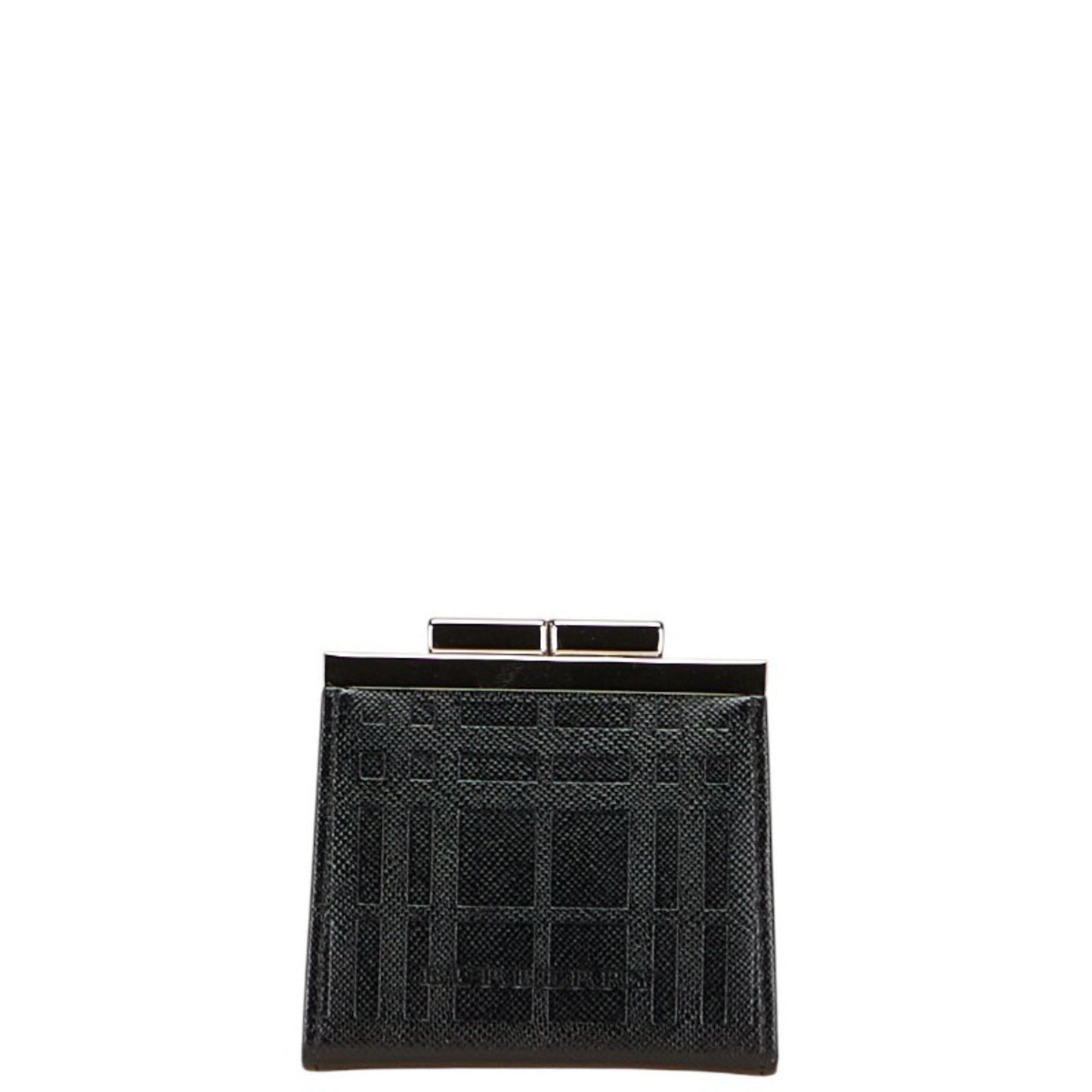 Burberry Embossed Check Nova Wallet/Coin Case With Clasp Closure