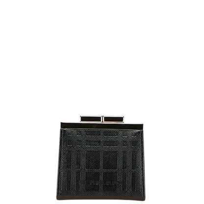 Burberry Embossed Check Nova Wallet/Coin Case With Clasp Closure