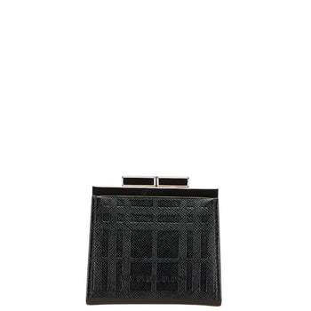 Burberry Embossed Check Nova Wallet/Coin Case With Clasp Closure