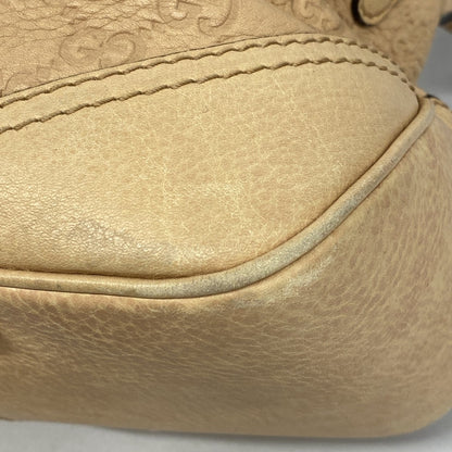 Gucci Handbag Guccissima Horsebit 247286 Leather Beige Champagne 2-Way Bag