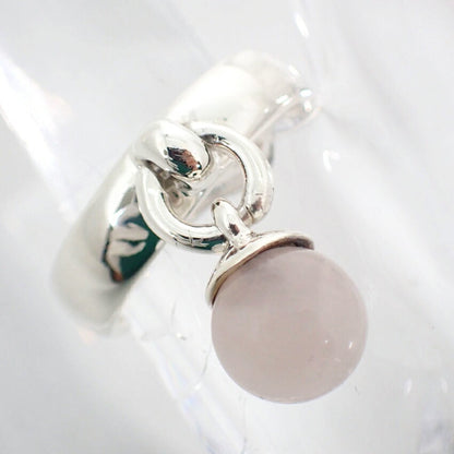 Tiffany 925 Ball Dangle Rose Quartz Ring
