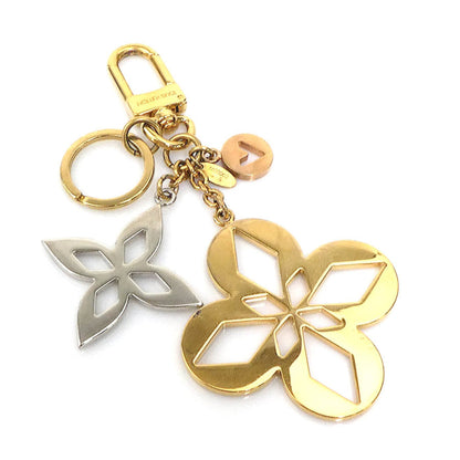 Louis Vuitton Charm Keyring Maltage Blossom Metal Gold X Silver