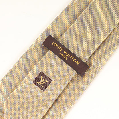 Louis Vuitton Monogram Silk Cravate Gold Tie For Men